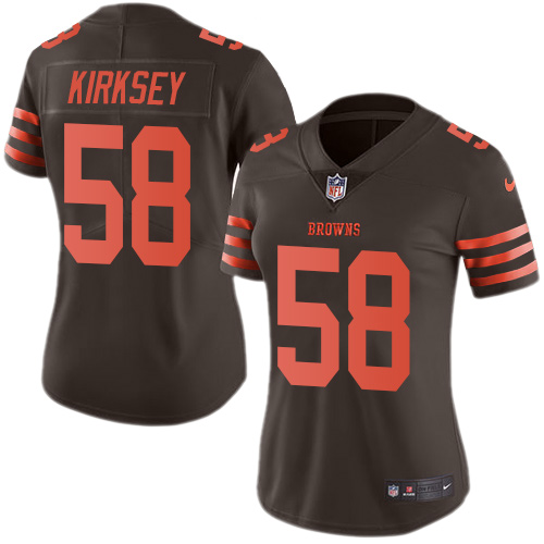 Women's Limited Chris Kirksey Nike Jersey Brown - #58 Rush NFL Cleveland Browns